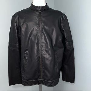 POINT ZERO men’s size XXL BLACK MOTO STYLE JACKET faux leather outdoor